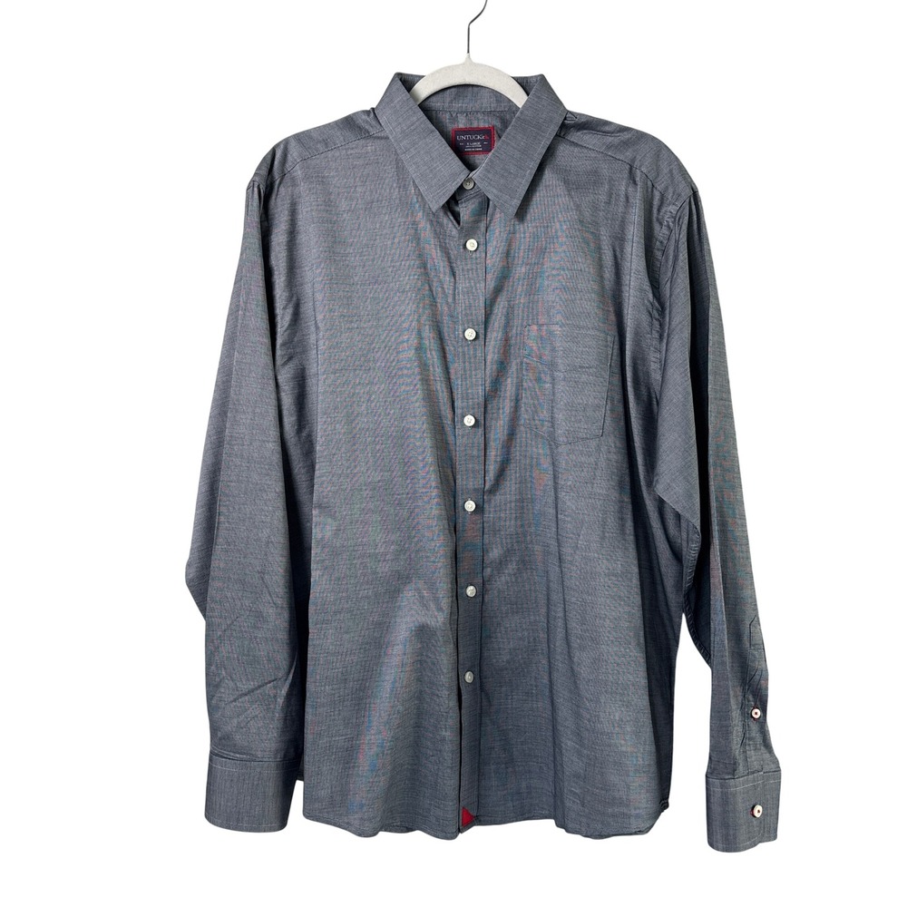 UNTUCKit Button Down Shirt Mens XL‎ Blue Cotton Long Sleeve Casual Busineess